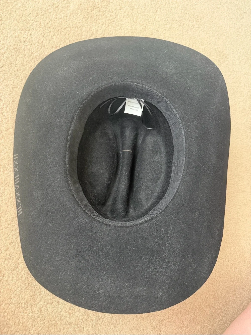 Black Western Felt Cowboy Hat with Brown & Cream Band